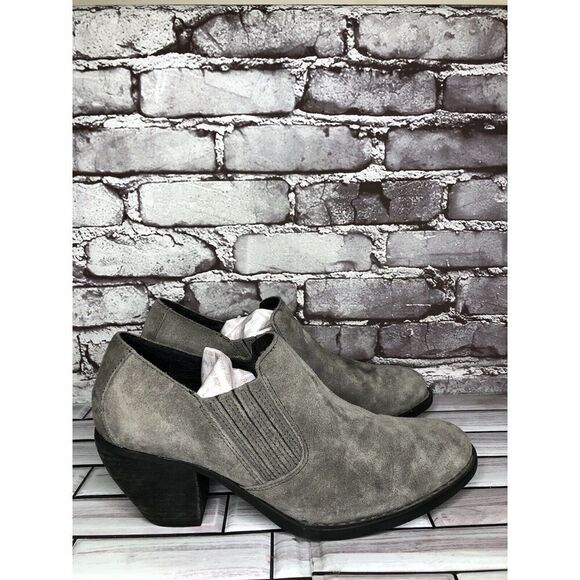 Born Fredrika Gray Suede Leather Pointed Low Cut Heel Booties Women Sz 11M US/43 - Picture 6 of 16